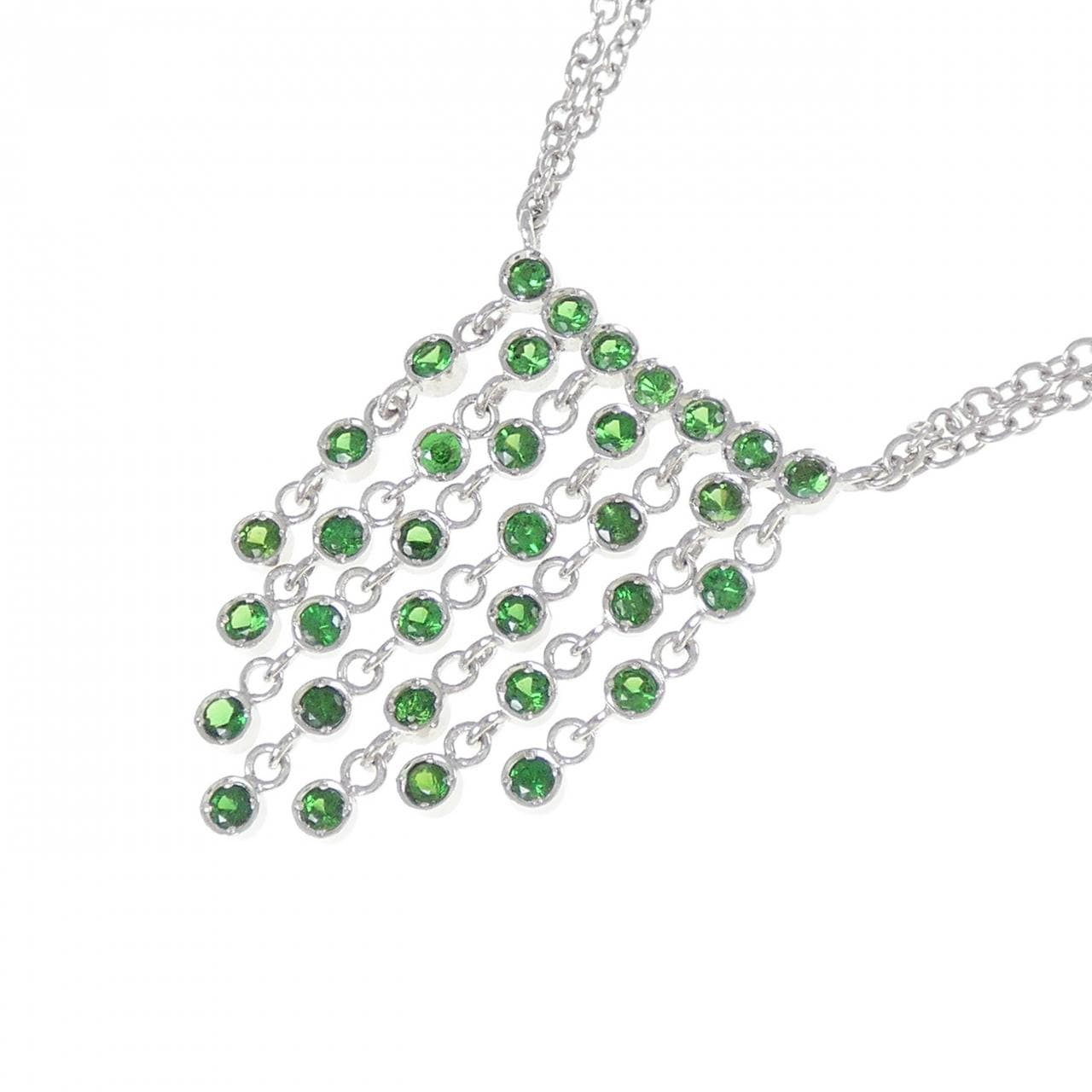 750WG グリーンガーネット ネックレス 0.89CT