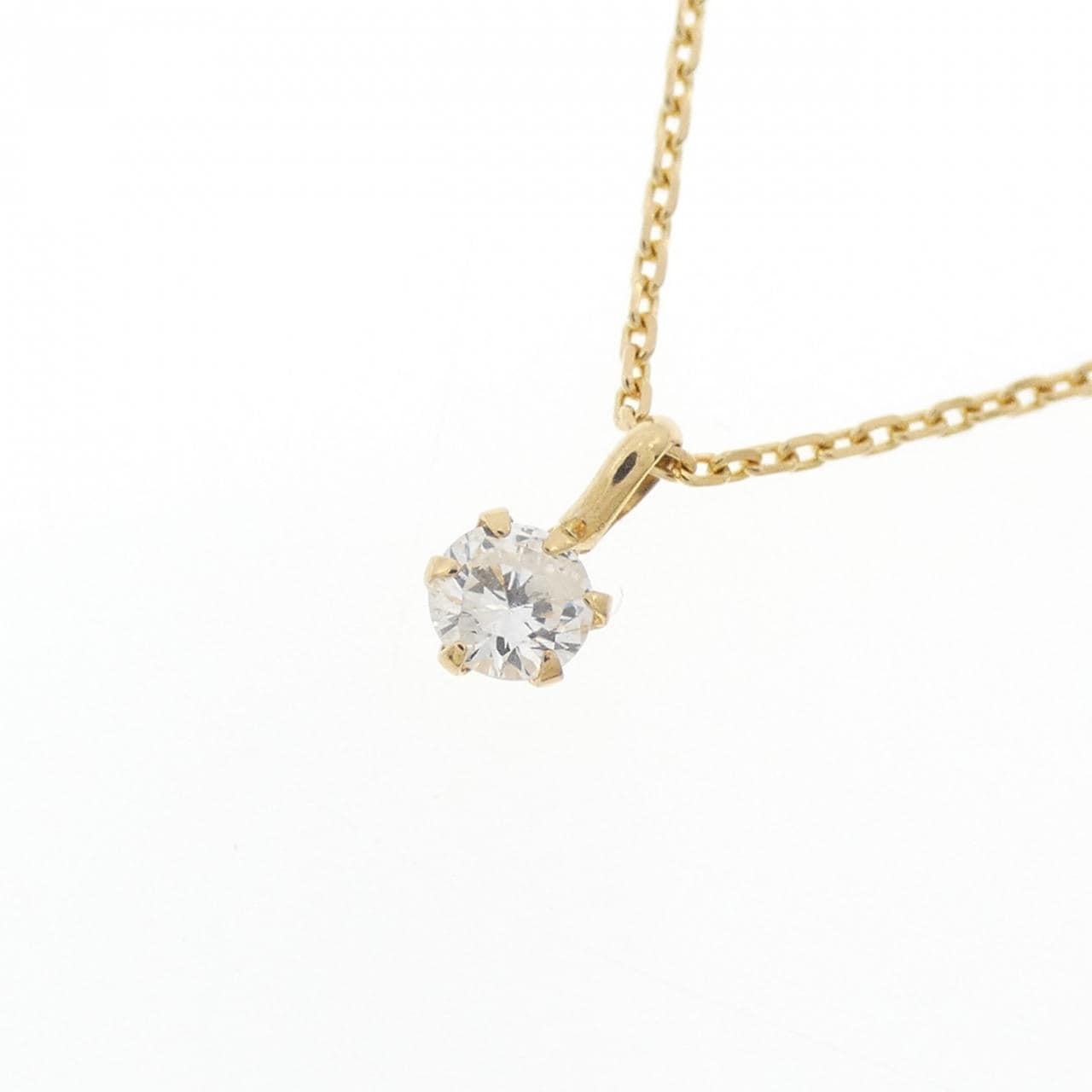 K18YG ソリティア ダイヤモンド ネックレス 0.10CT