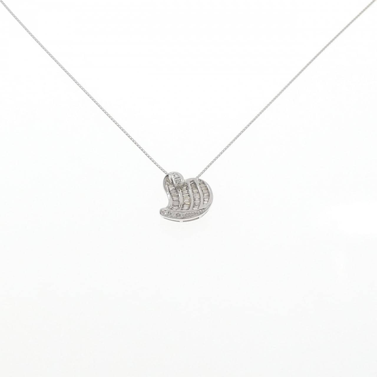 K18WG ハート ダイヤモンド ネックレス 0.50CT