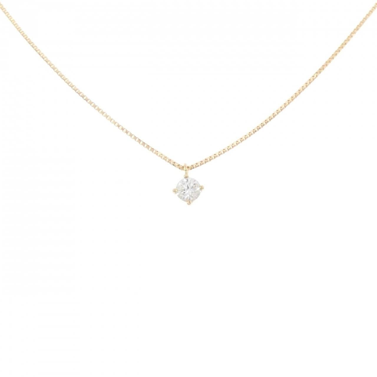 K18YG ソリティア ダイヤモンド ネックレス 0.1CT