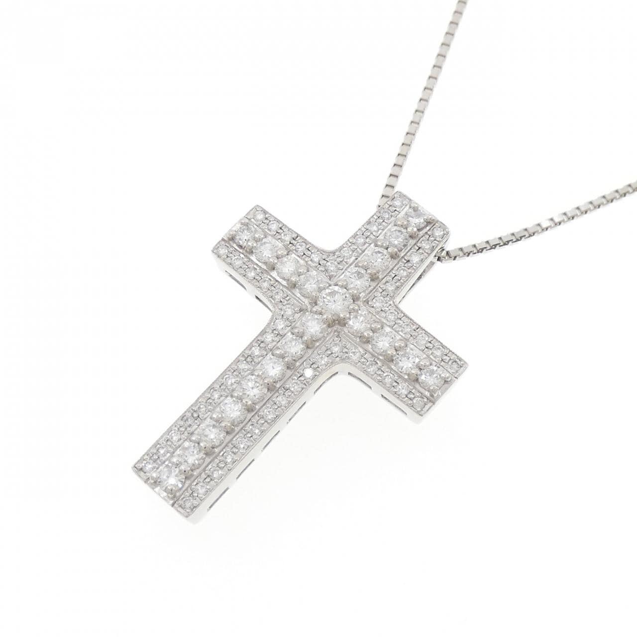 PT900/PT850 クロス ダイヤモンド ネックレス 1.00CT