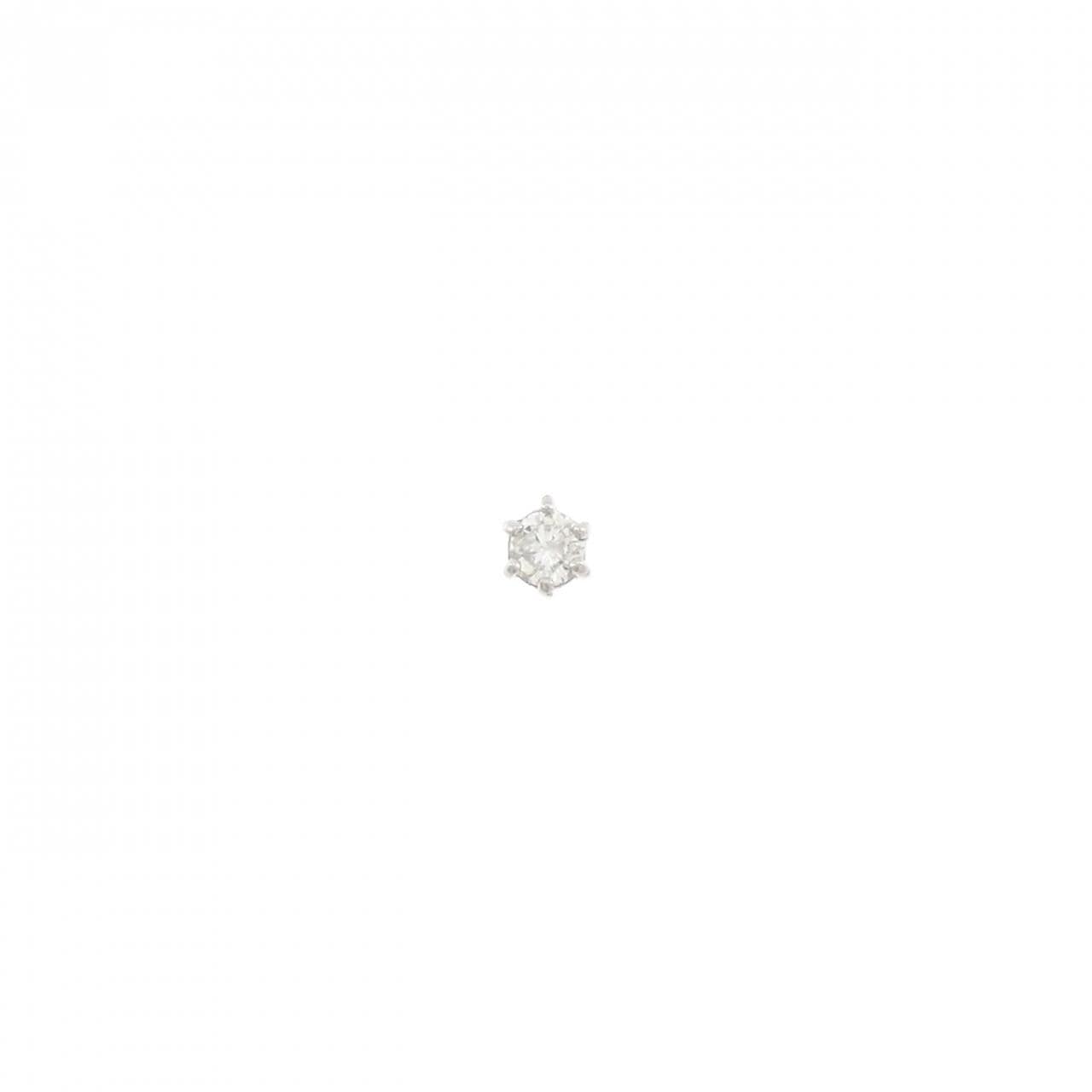 PT900 ソリティア ダイヤモンド ピアス 0.15CT 片耳