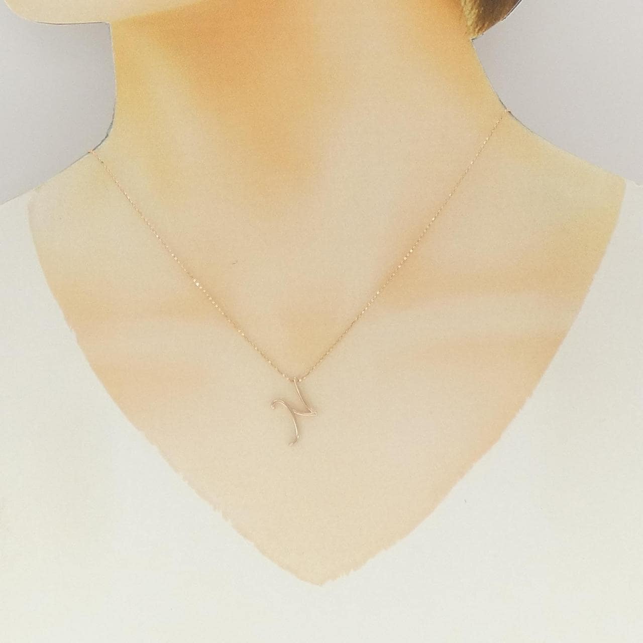 コメ兵｜K10PG イニシャルN ダイヤモンド ネックレス 0.008CT