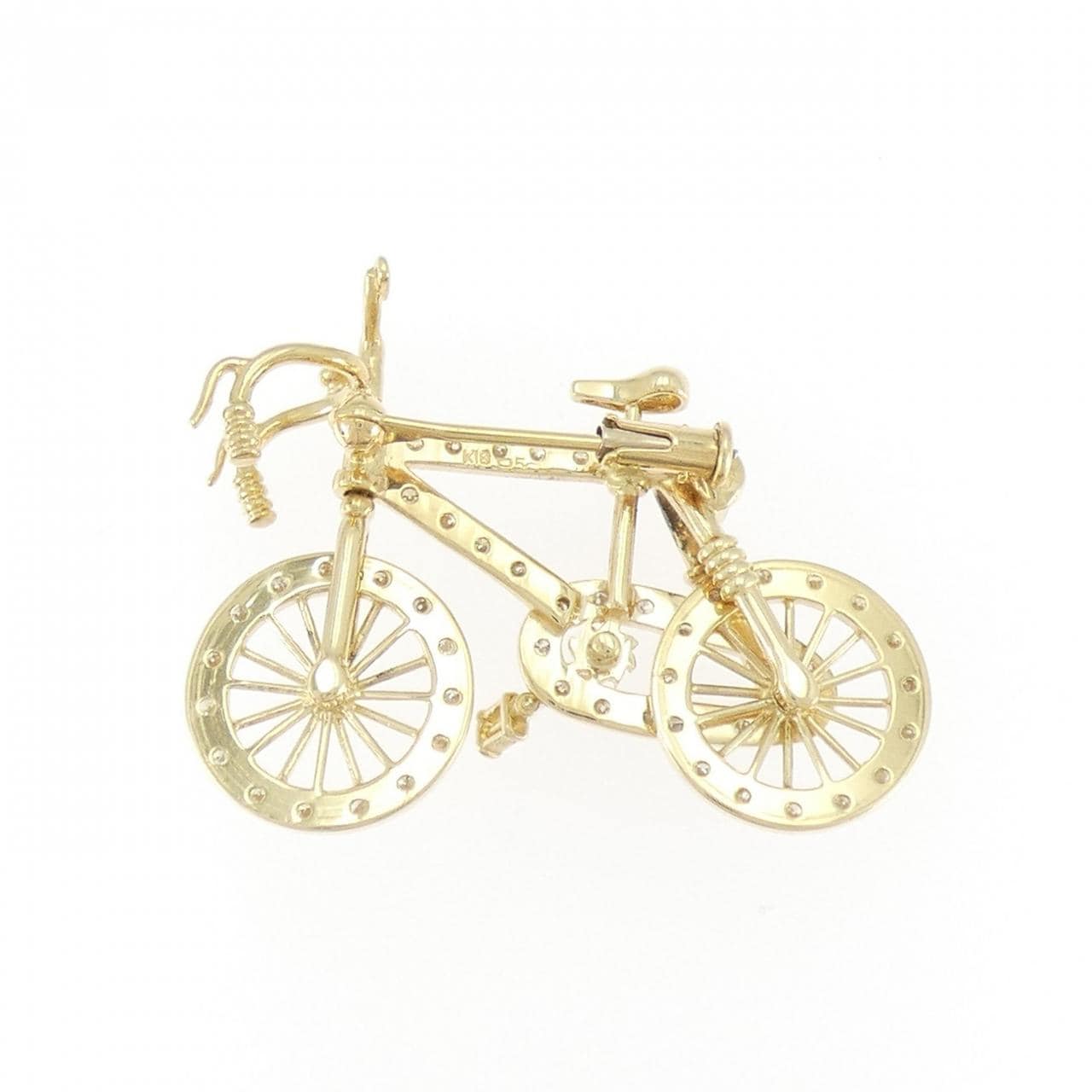 K18YG バイシクル ダイヤモンド ブローチ 0.50CT