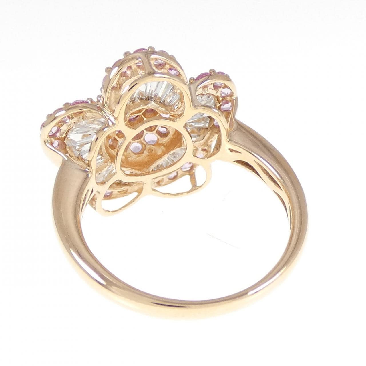 K18PG Flower Sapphire Ring