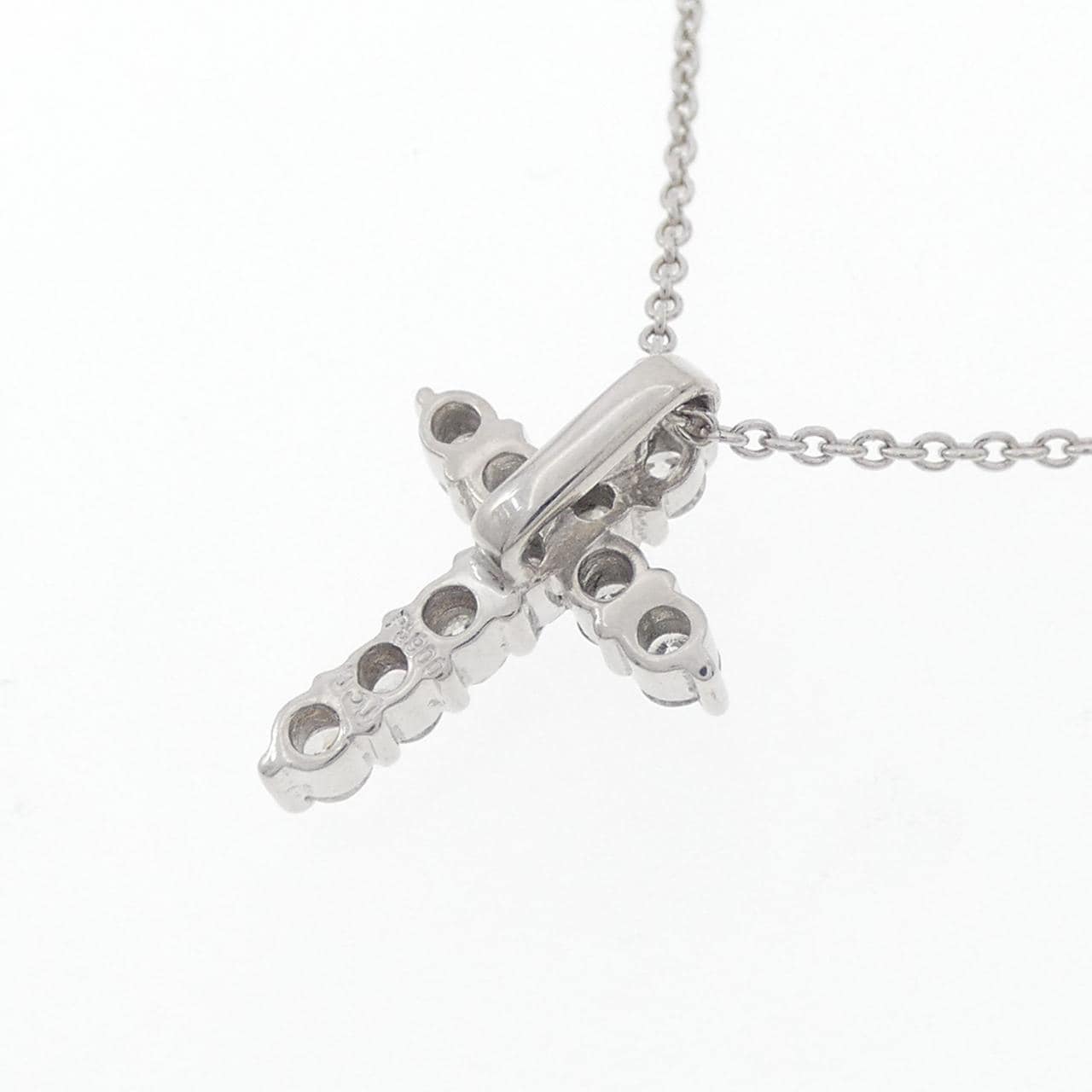 PT/K18WG Cross Diamond Necklace 0.30CT