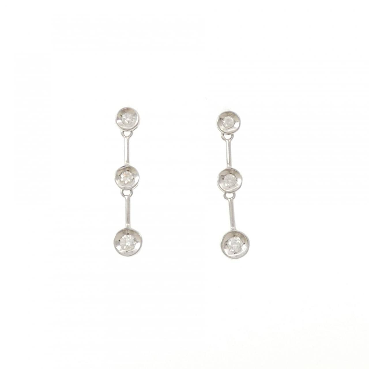 K14WG ダイヤモンド ピアス 0.20CT