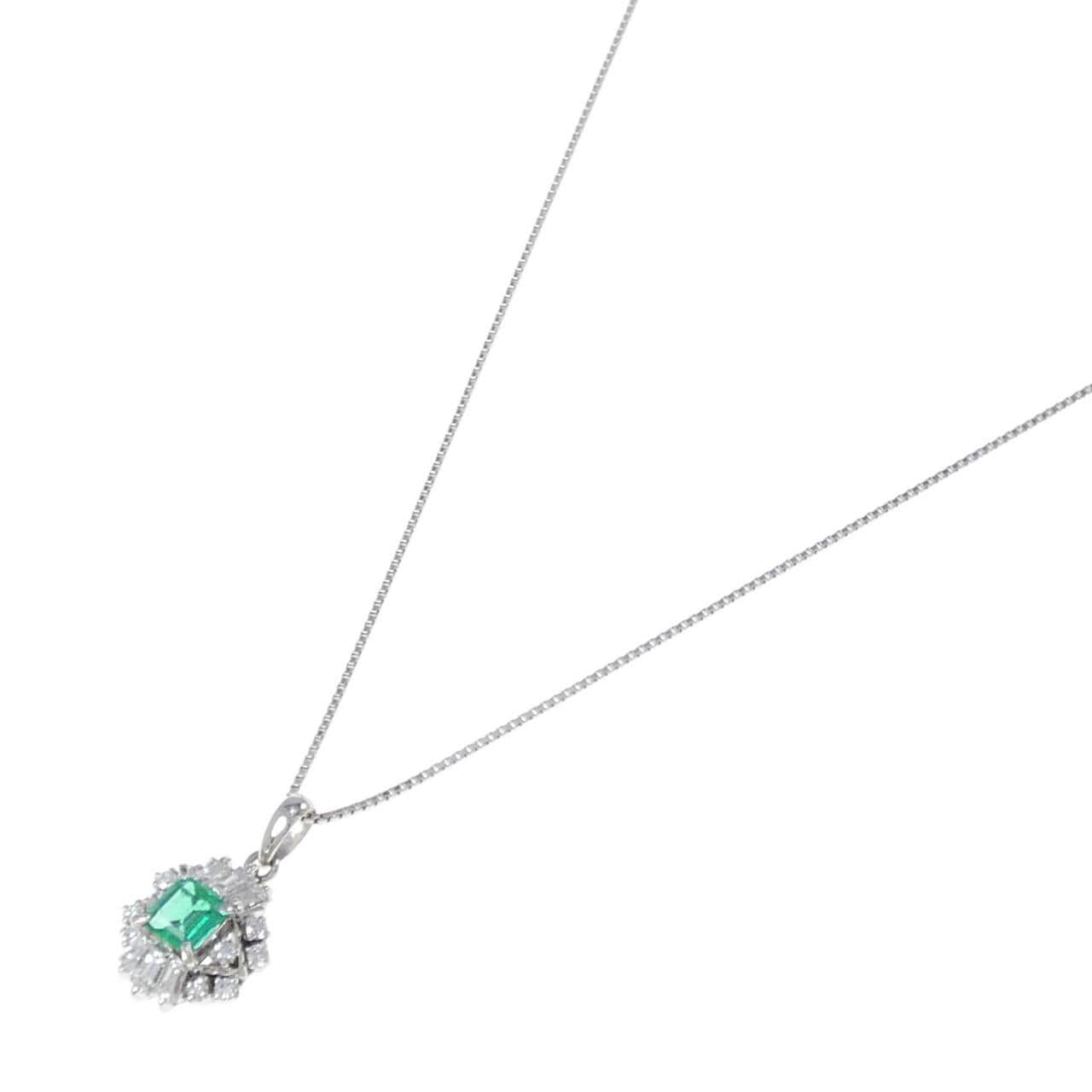 PT900/PT850 エメラルド ネックレス 0.58CT