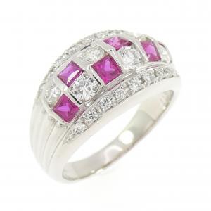 PT900 ルビー リング 0.77CT