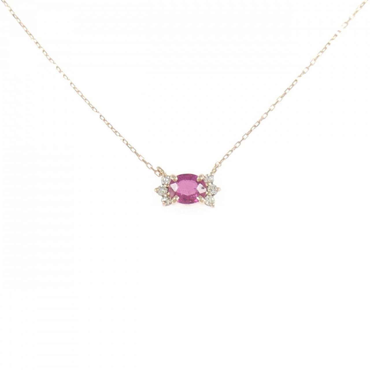 K18PG ルビー ネックレス 0.30CT