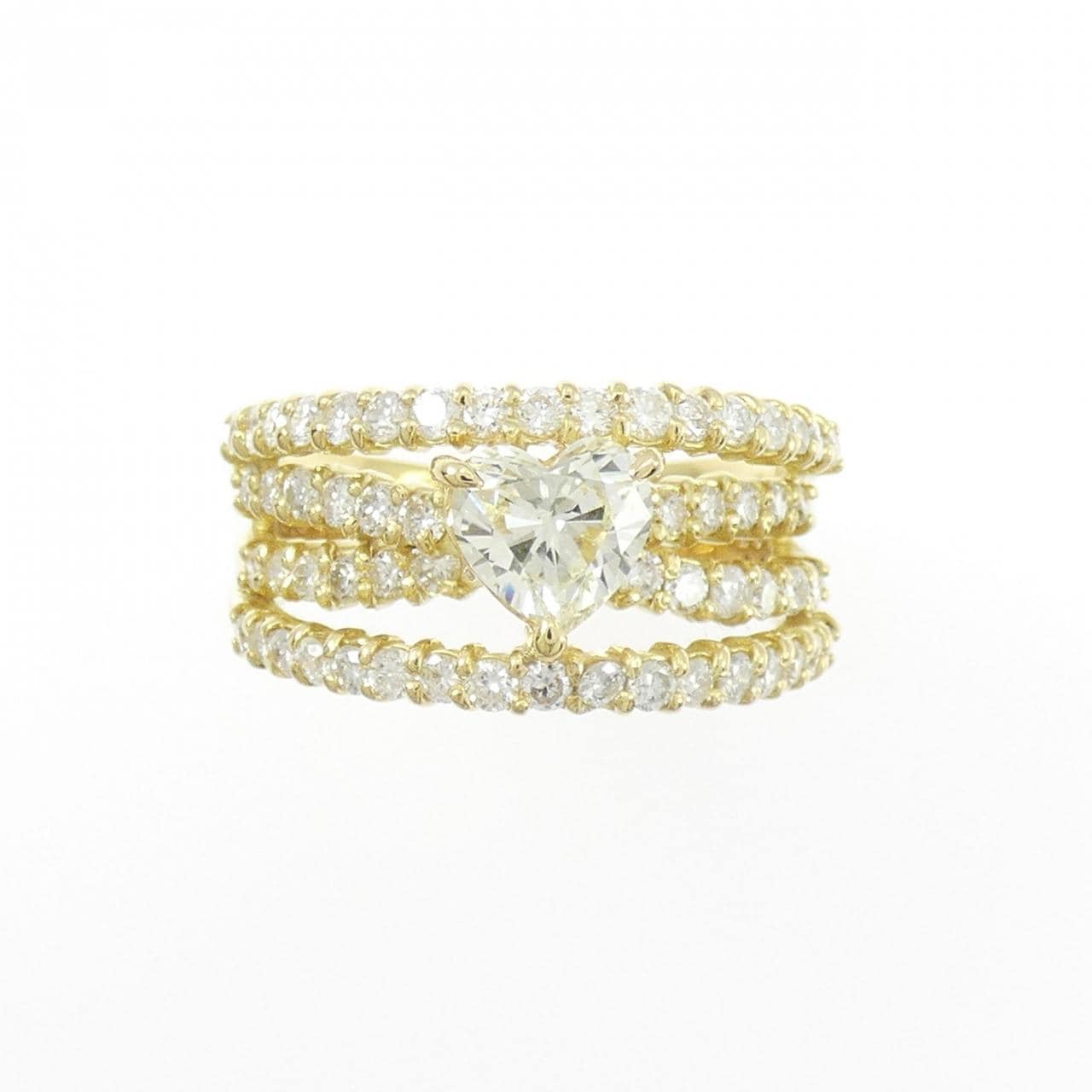 K18YG ダイヤモンド リング 0.719CT VLY VVS2 ハートシェイプ