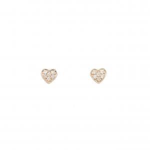 10KPG/K10PG ハート ダイヤモンド ピアス 0.06CT