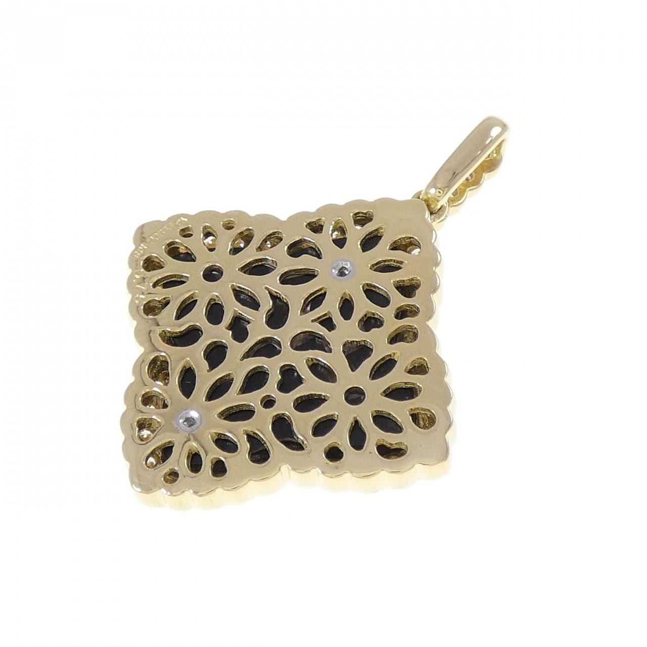 K18YG/PT900 オニキス ペンダント