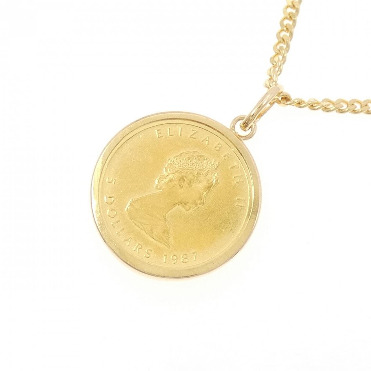K18YG(枠) コイン ネックレス
