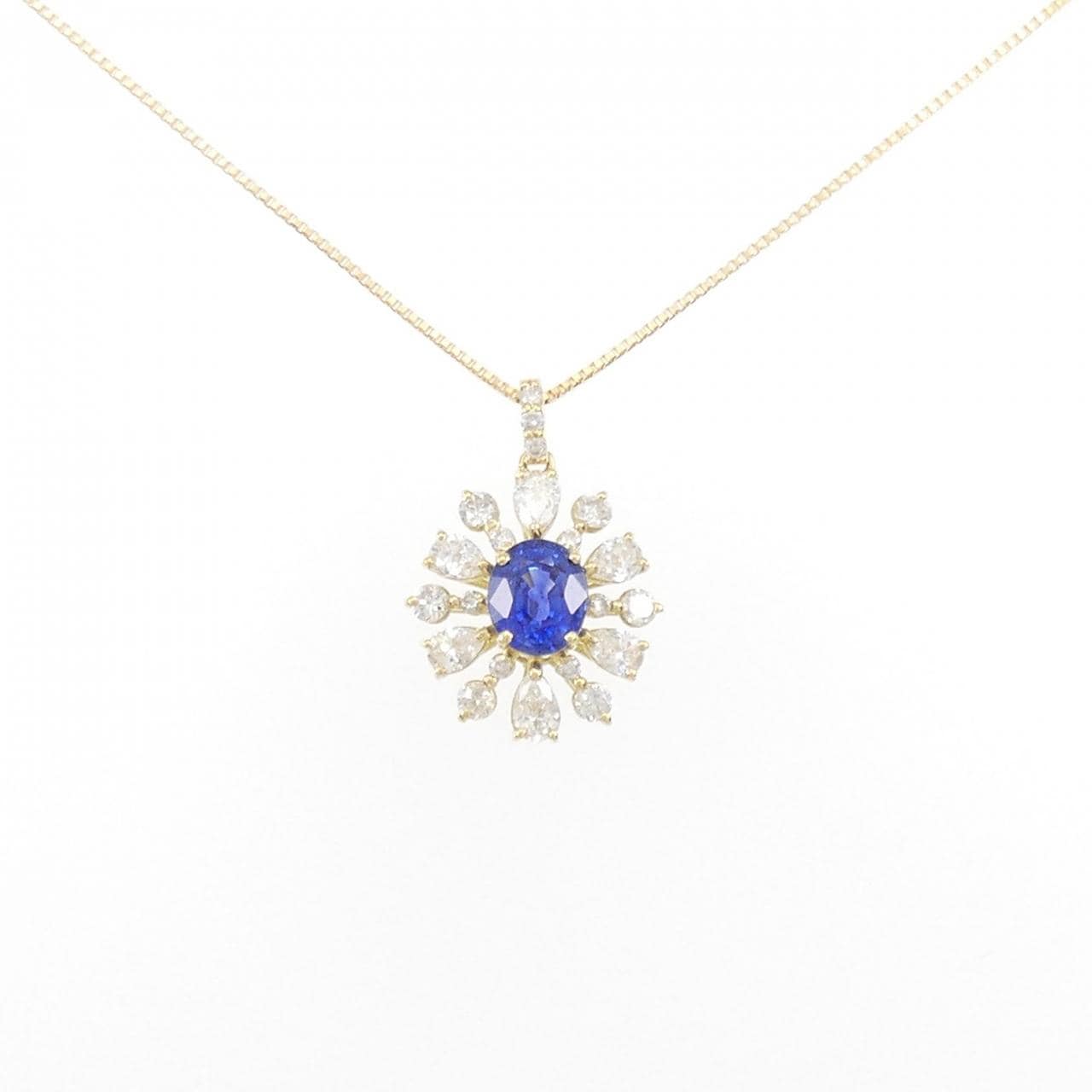 [BRAND NEW] K18YG Sapphire Necklace 0.68CT