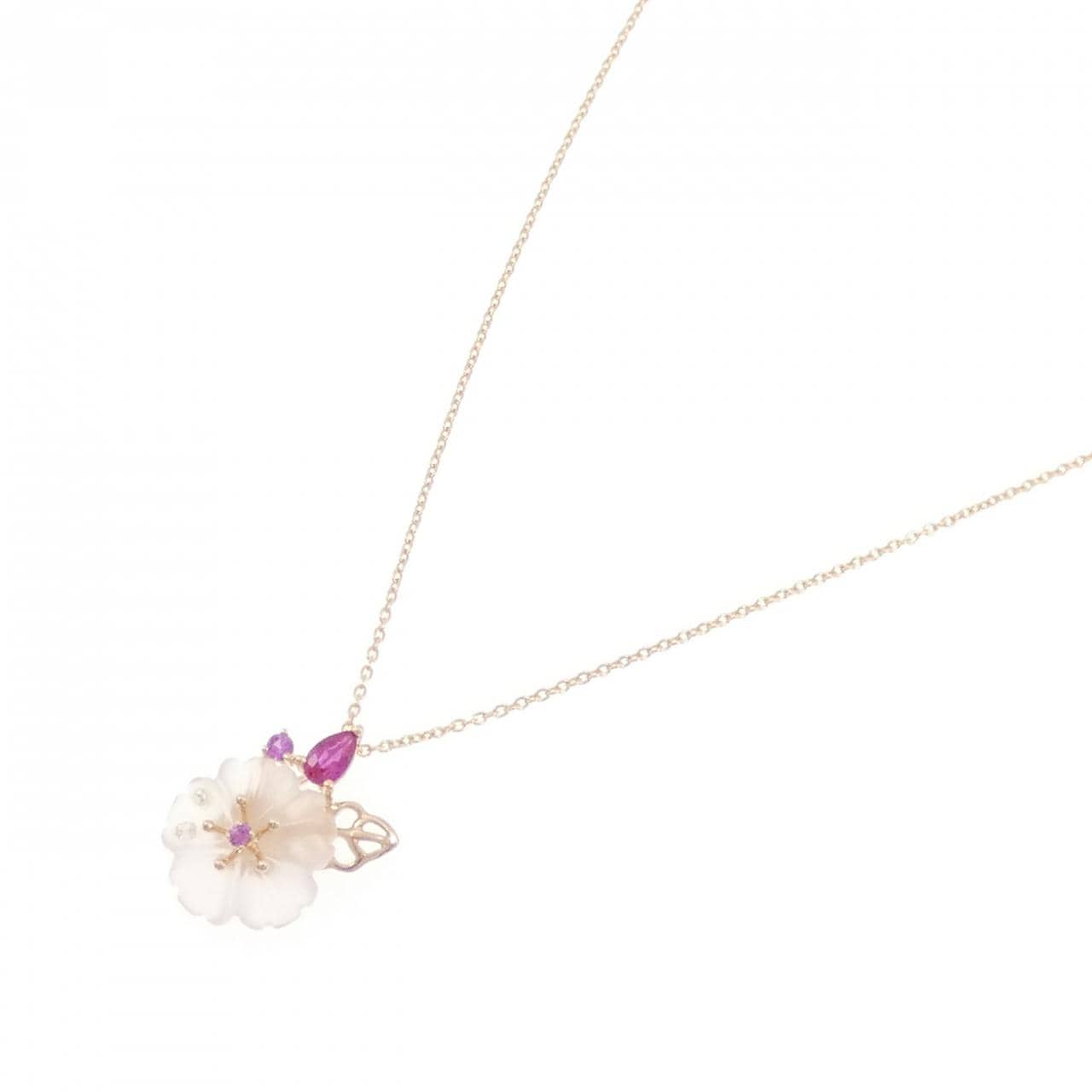 K18PG カラーストーン ネックレス