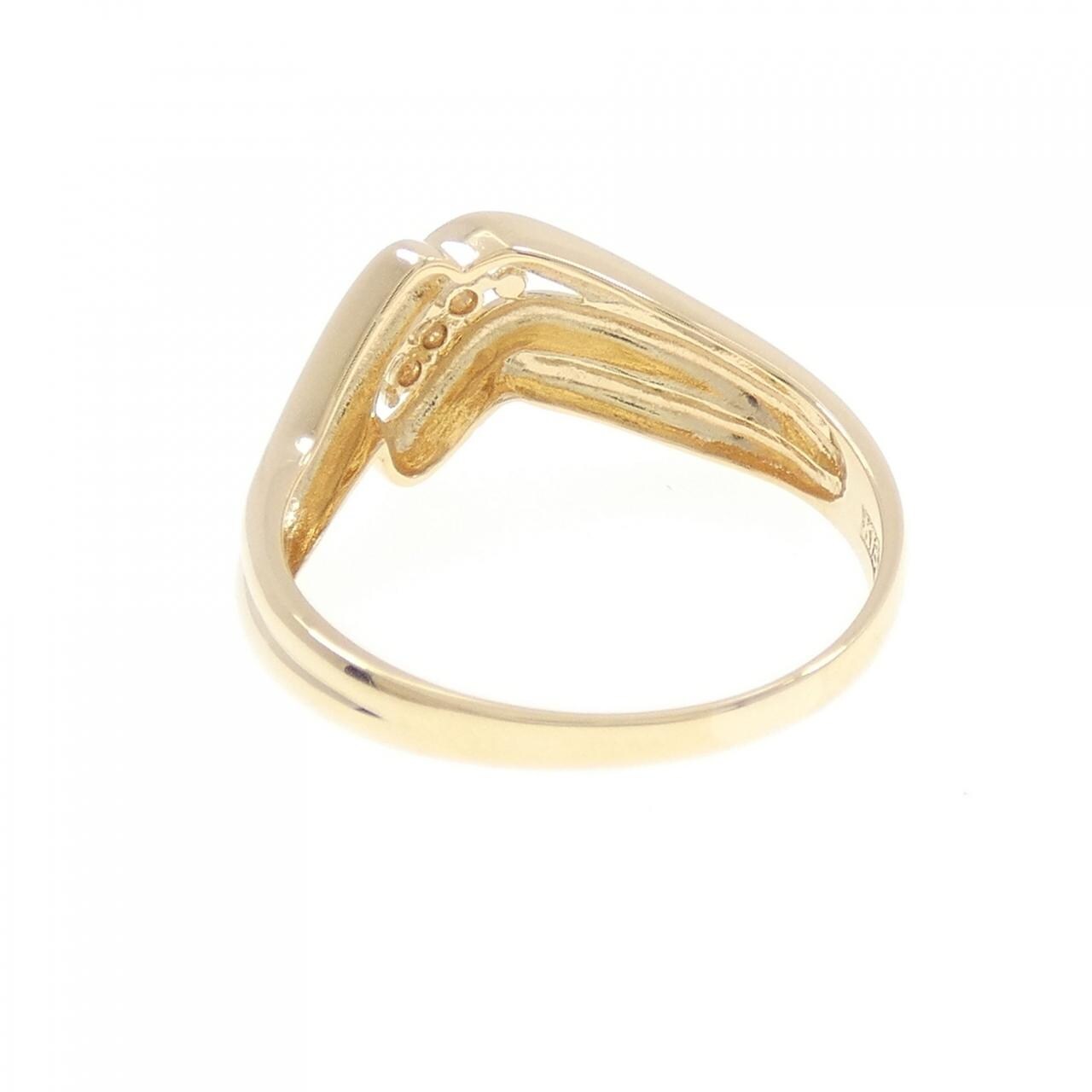 K18YG スリーストーン ダイヤモンド リング 0.03CT