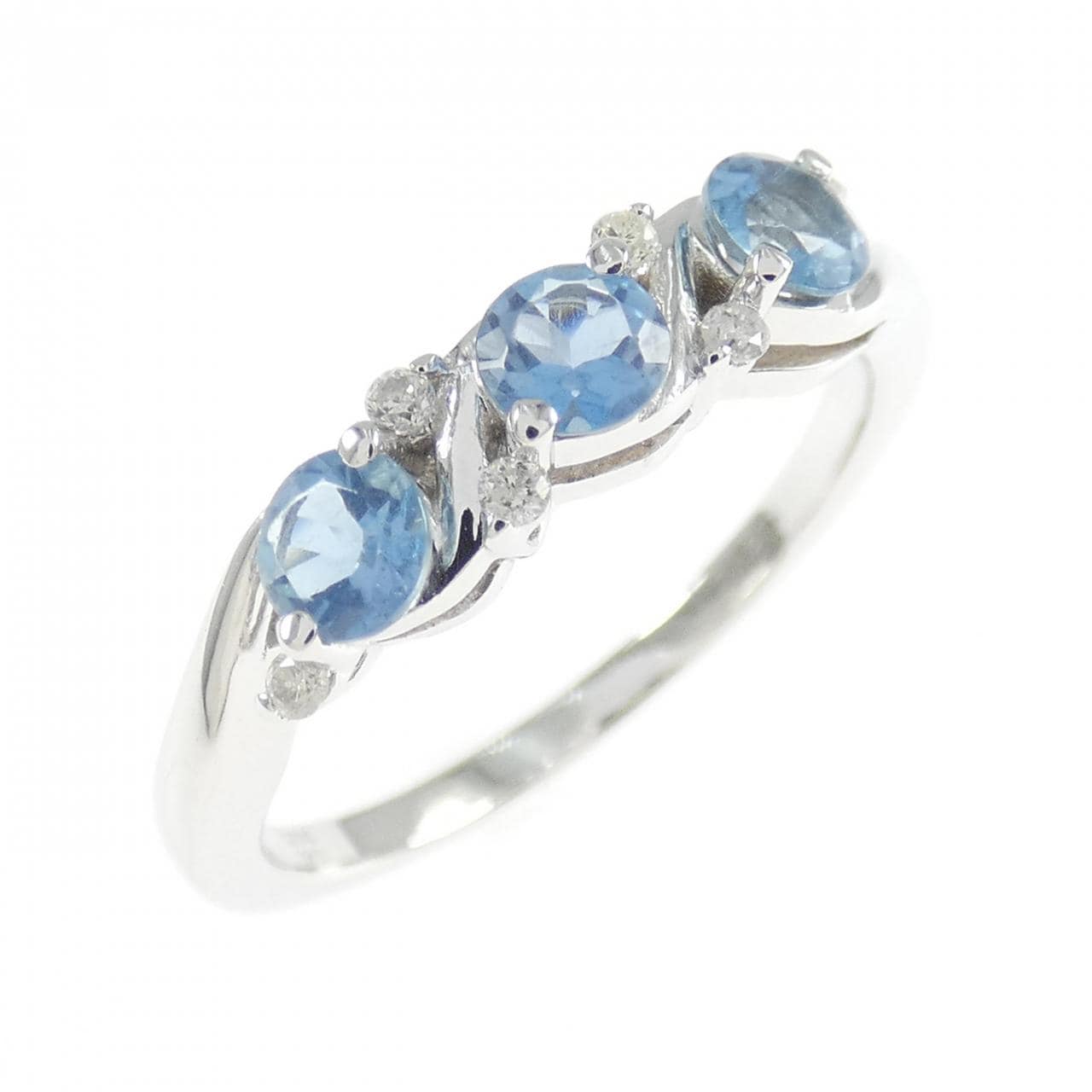 K18WG アクアマリン リング 0.46CT