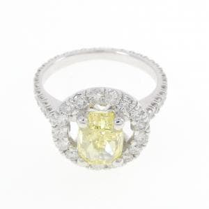 K18WG ダイヤモンド リング 1.547CT FIY VS2 ファンシーカット