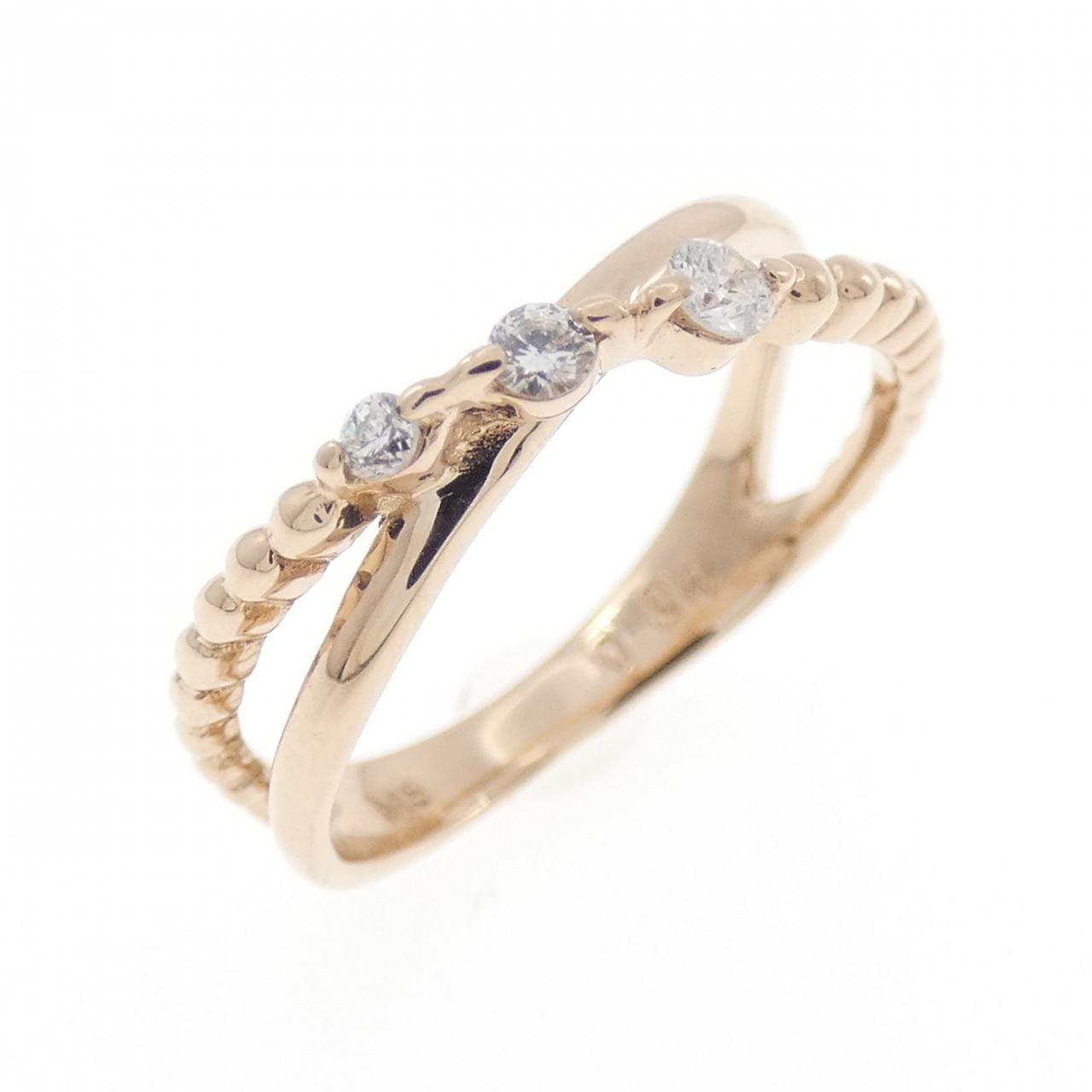 K18PG ダイヤモンド ピンキーリング 0.06CT