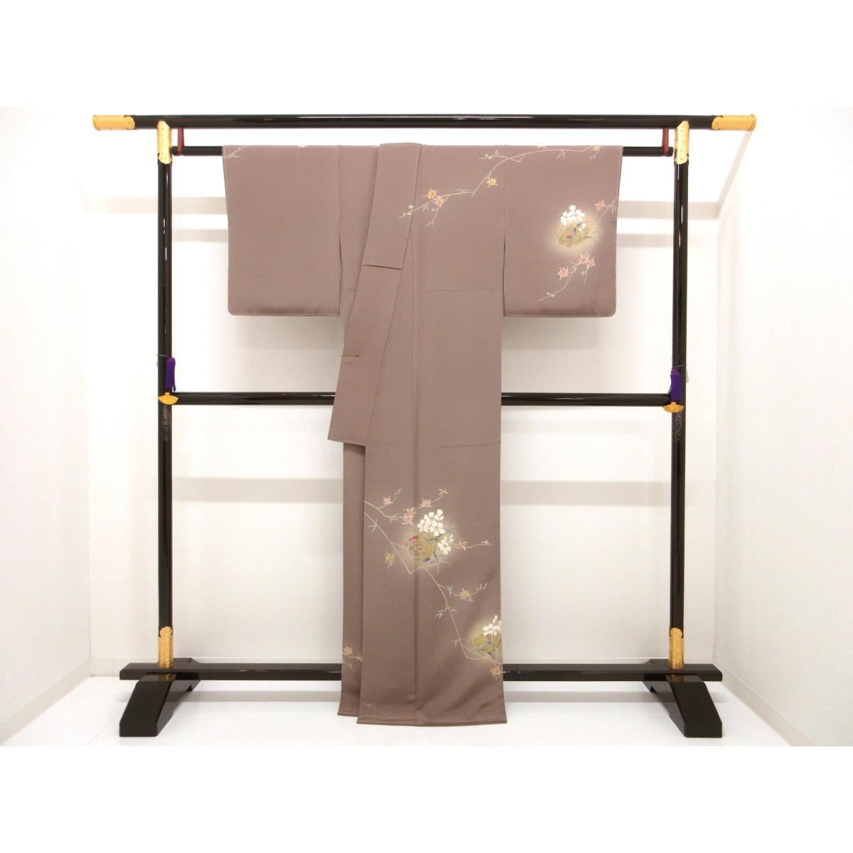 [Unused items] Homongi, Yuzen gold processing, blur dyed, Sleeve length, S size