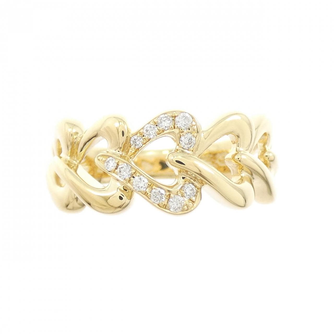 750YG心形钻石戒指，0.07克拉