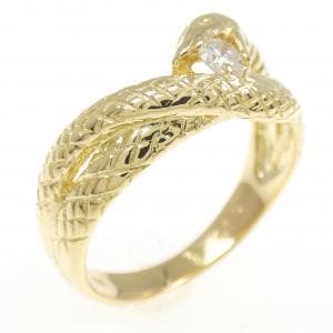 K18YG スネーク ダイヤモンド リング 0.10CT