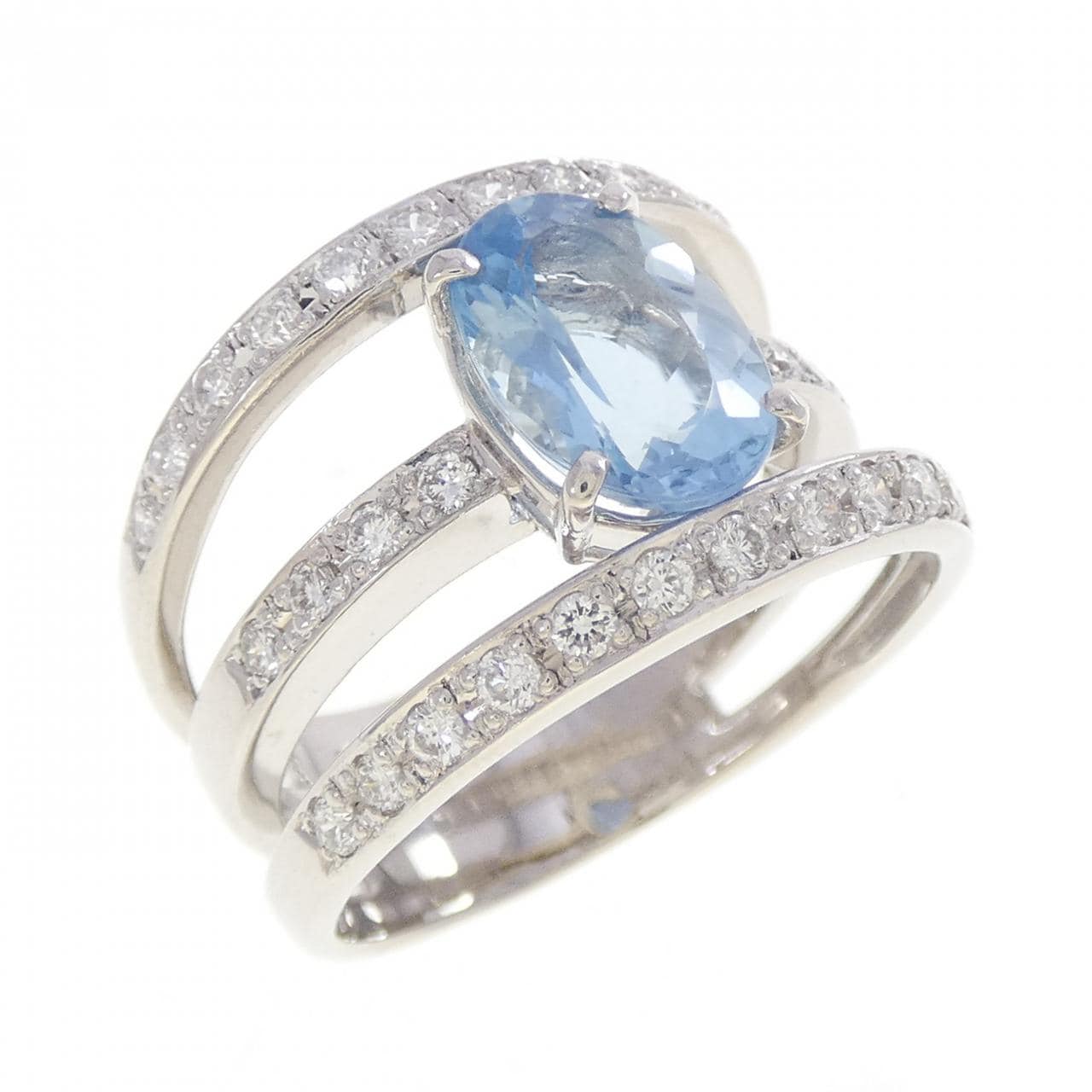 PT900 アクアマリン リング 2.07CT