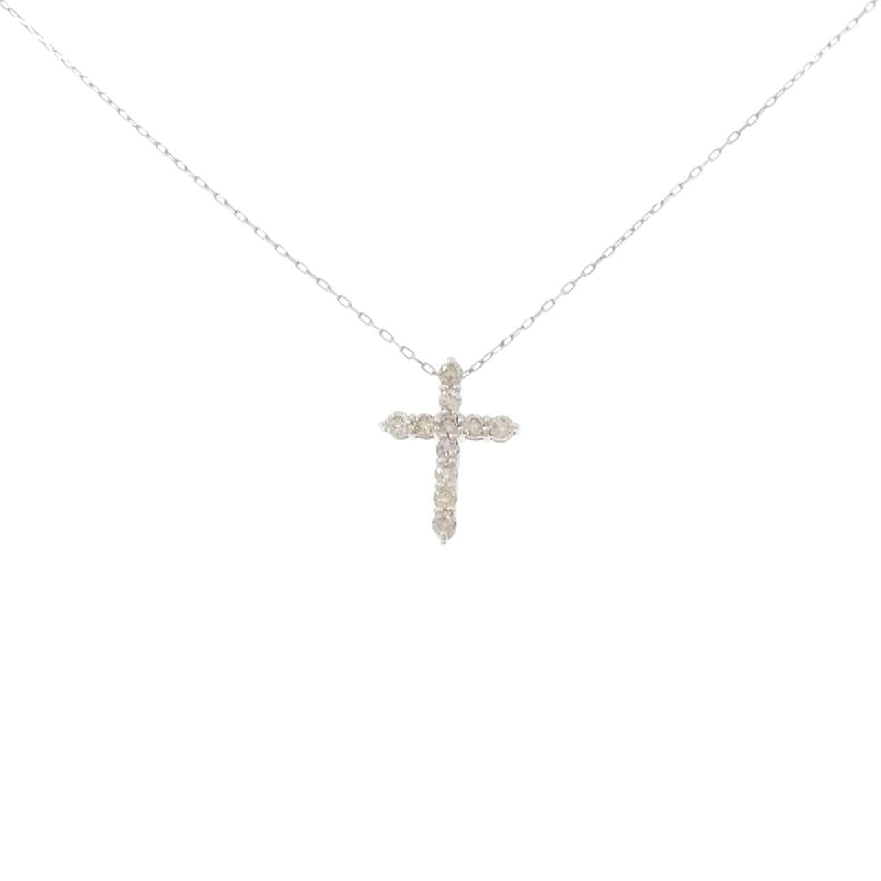 PT950/PT900 クロス ダイヤモンド ネックレス 0.20CT