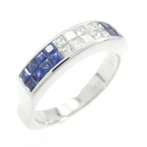 K18WG サファイヤ リング 0.75CT