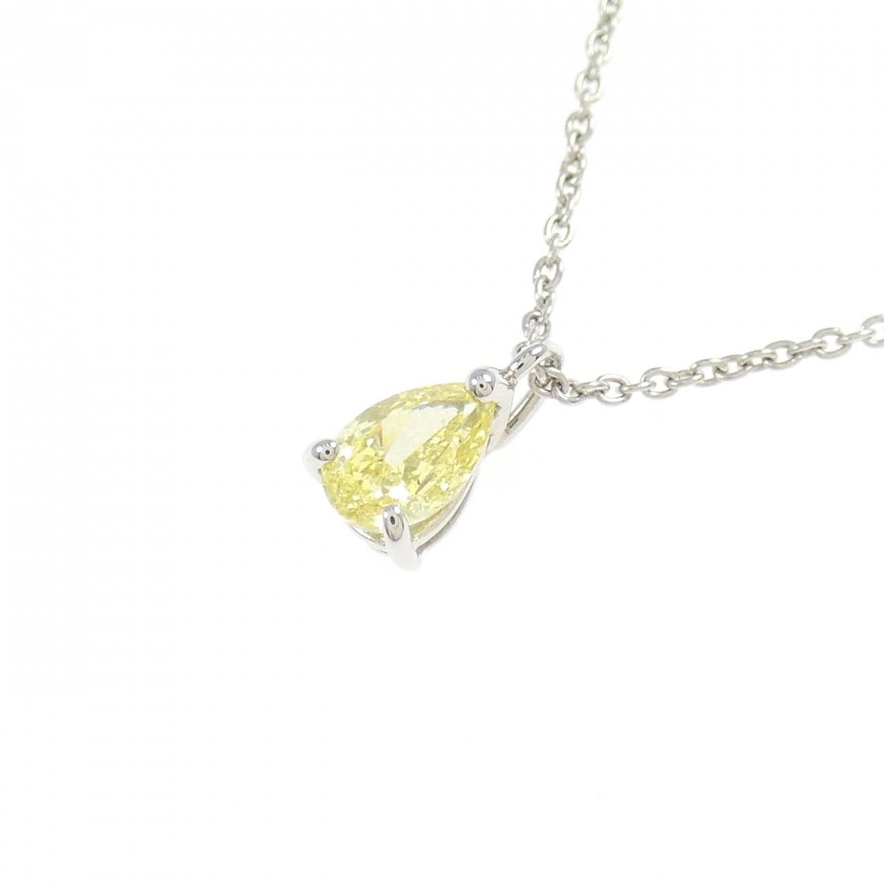 【リメイク】PT900/PT850 ダイヤモンド ネックレス 0.328CT FIY SI1 ファンシーカット