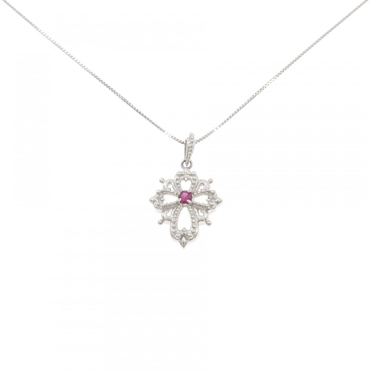 PT900/PT850 ルビー ネックレス