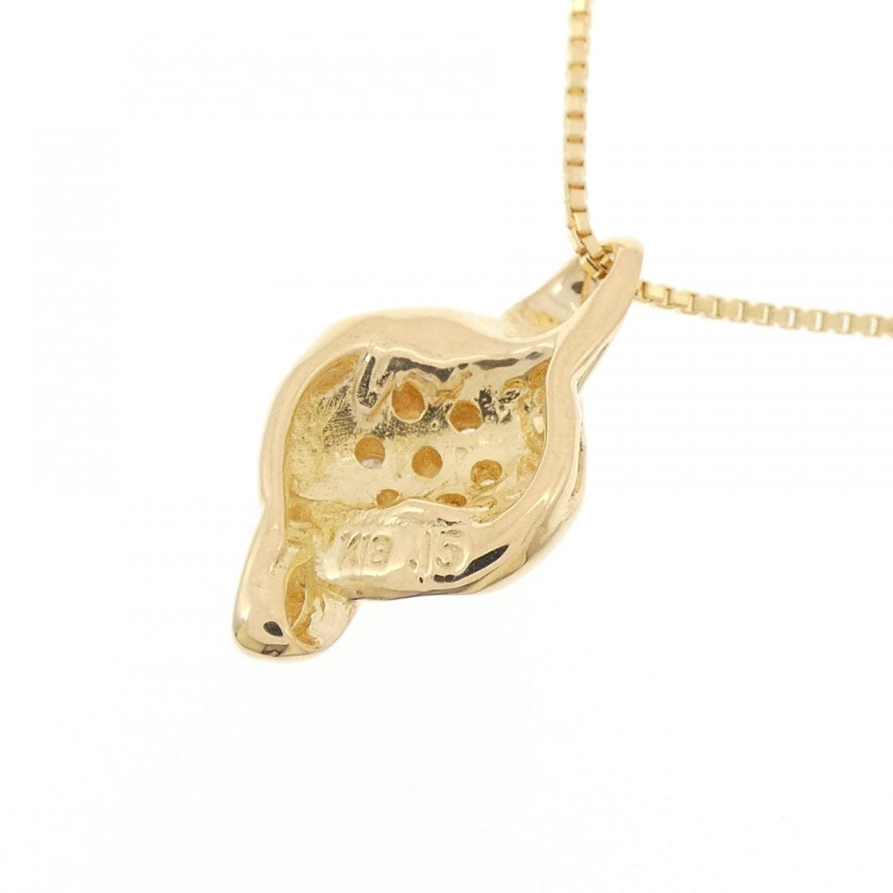 K18YG フラワー ダイヤモンド ネックレス 0.15CT