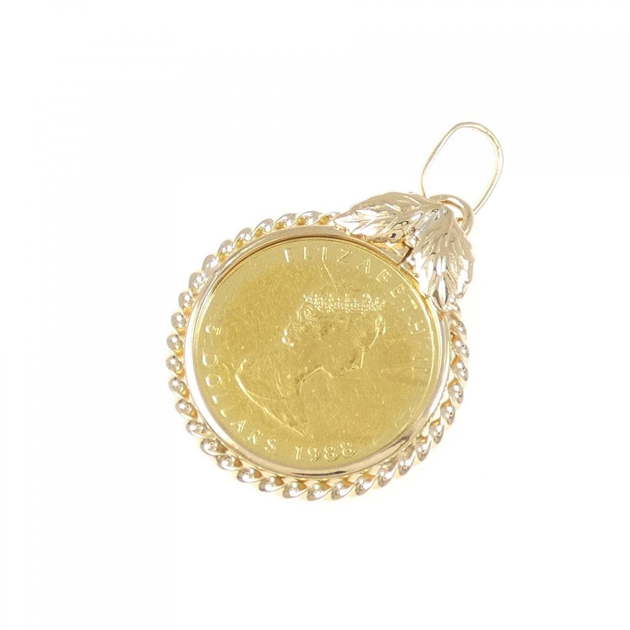 K18YG(枠) コイン ペンダント