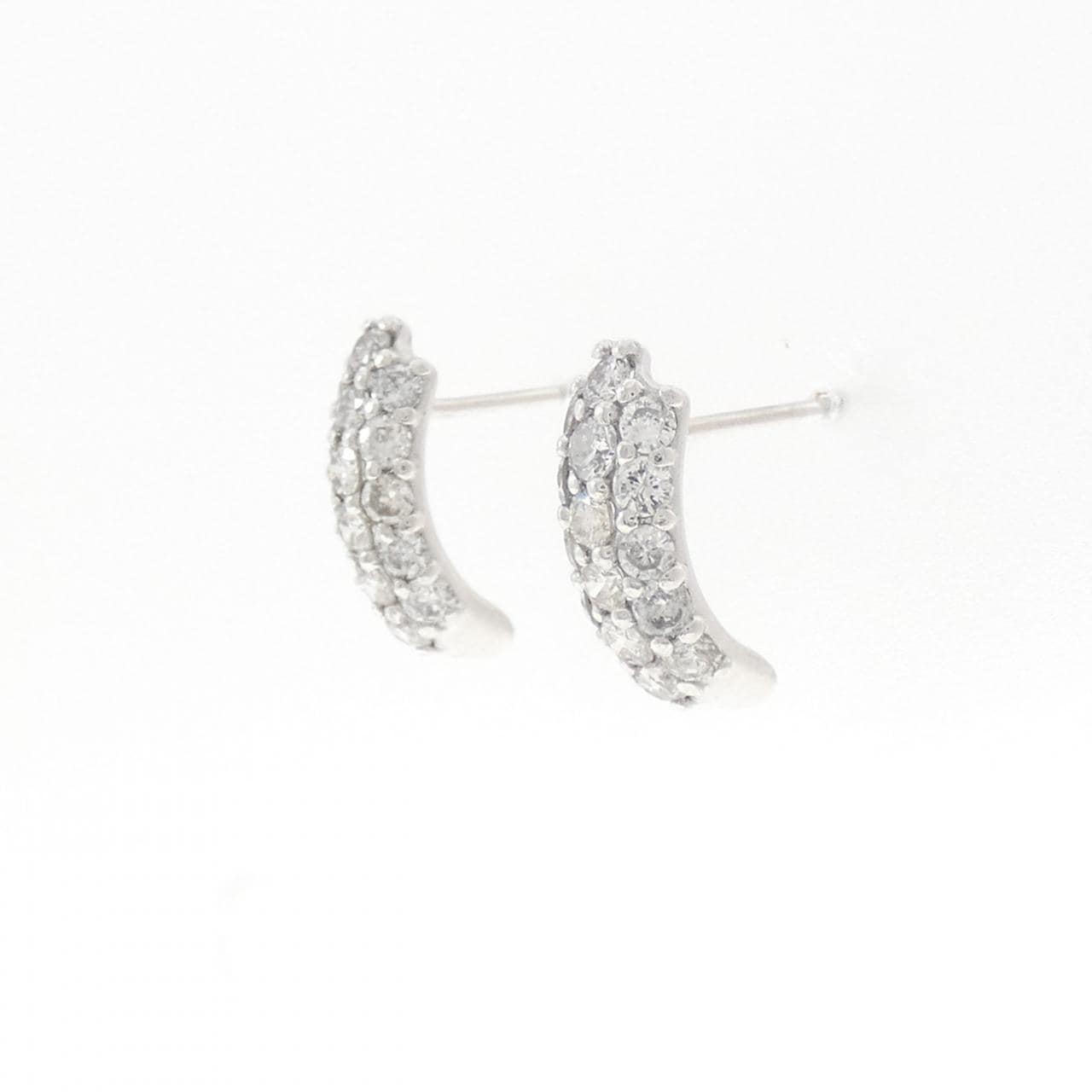 K18WG パヴェ ダイヤモンド ピアス 1.06CT