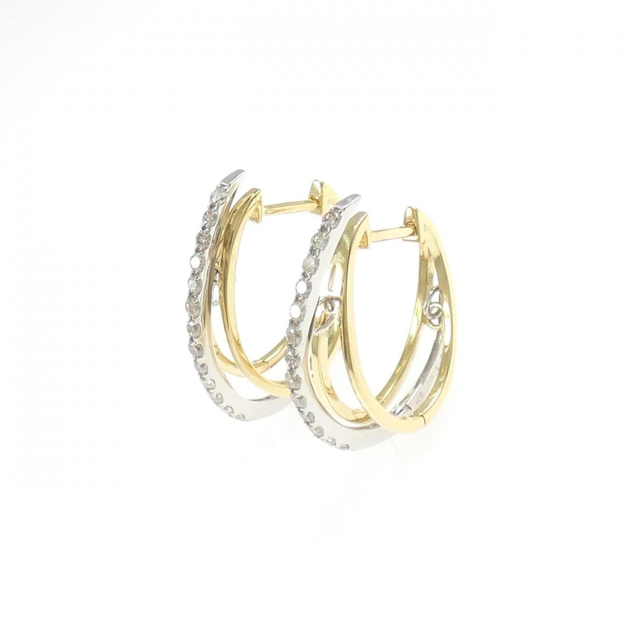K18YG/K18WG ダイヤモンド ピアス 0.30CT