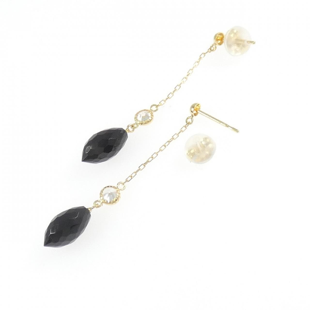 K18YG オニキス ピアス