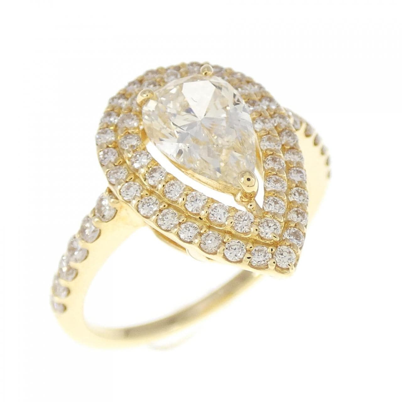 [BRAND NEW] K18YG Diamond Ring 1.046CT M SI1 Pear Shape
