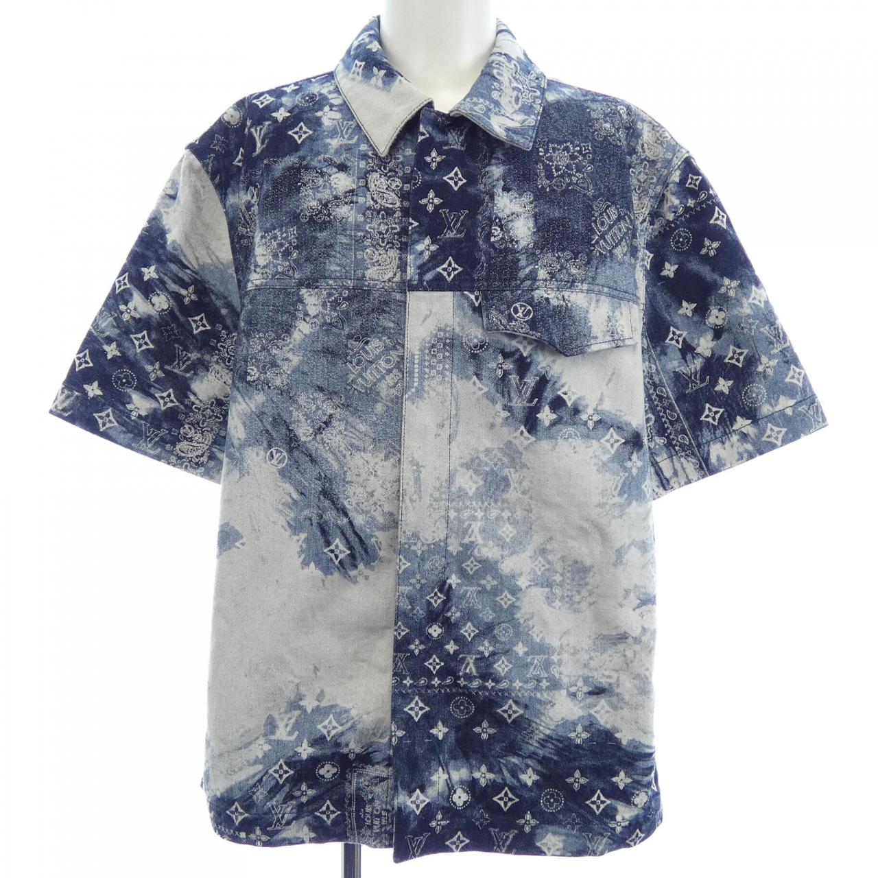 ルイヴィトン LOUIS VUITTON モノグラムバンダナショートスリーブデニムシャツ HNS17XNW2 S/Sシャツ