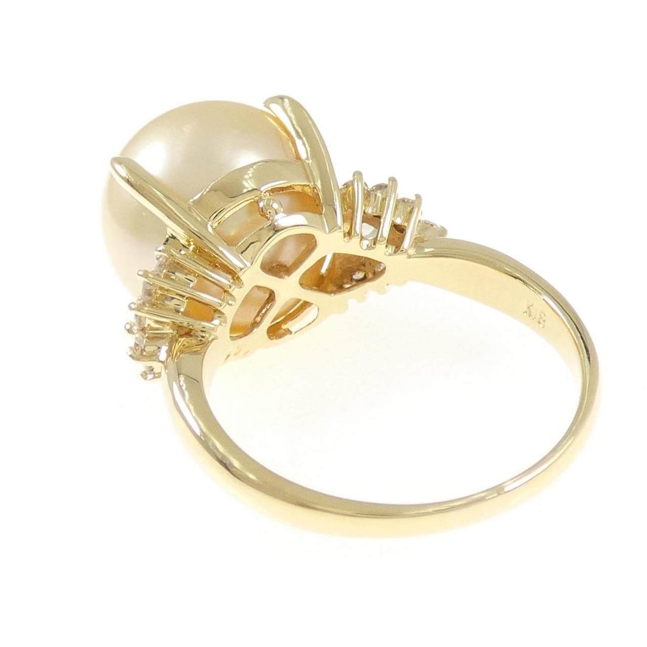 K18YG 白蝶パール リング 13.2mm