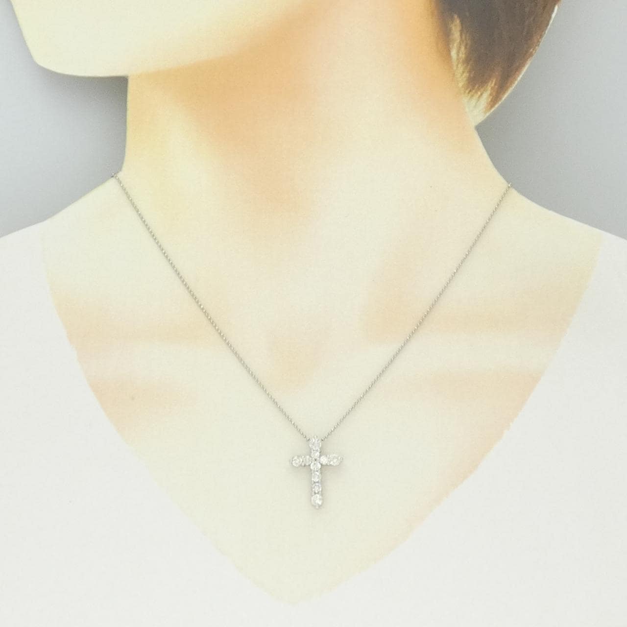 PT900/PT850 クロス ダイヤモンド ネックレス 1.00CT