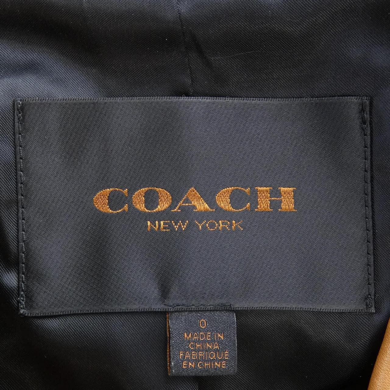 Coach COACH皮革骑士夹克