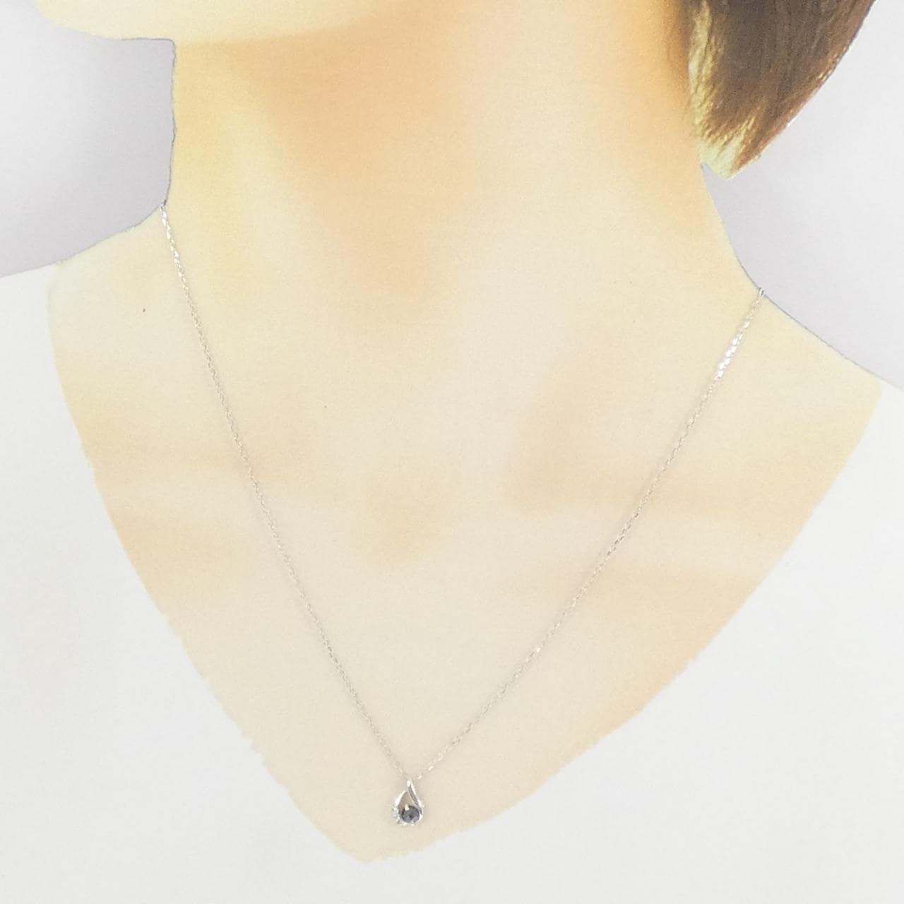 K18WG ダイヤモンド ネックレス 0.16CT