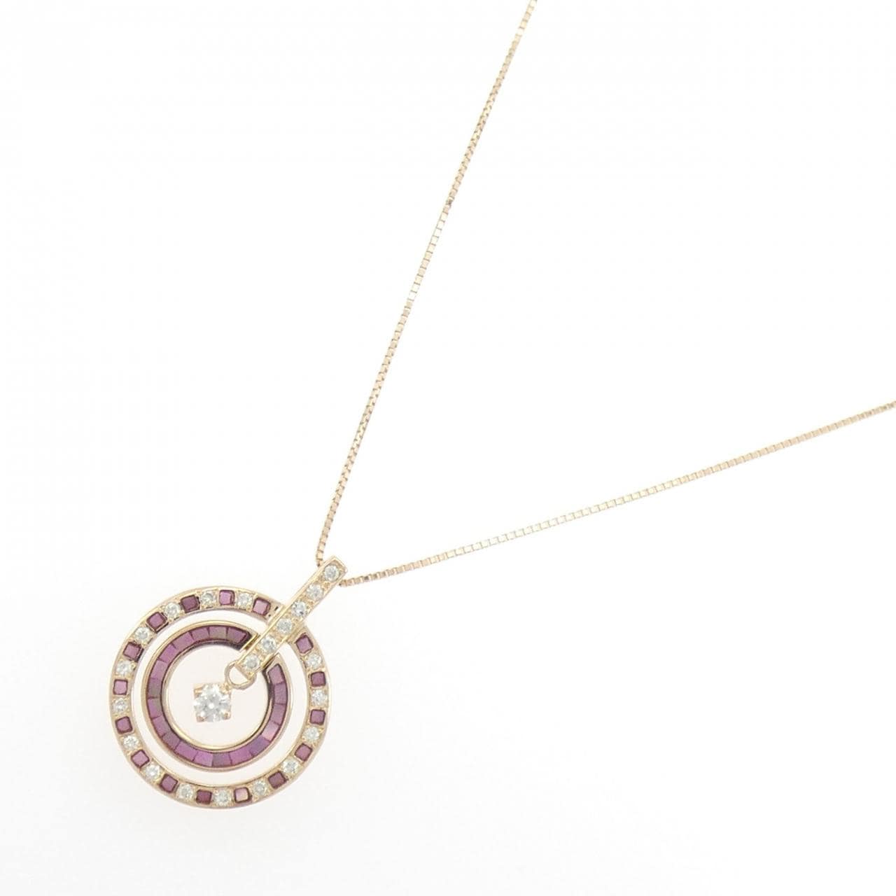 K18PG カラーストーン ネックレス