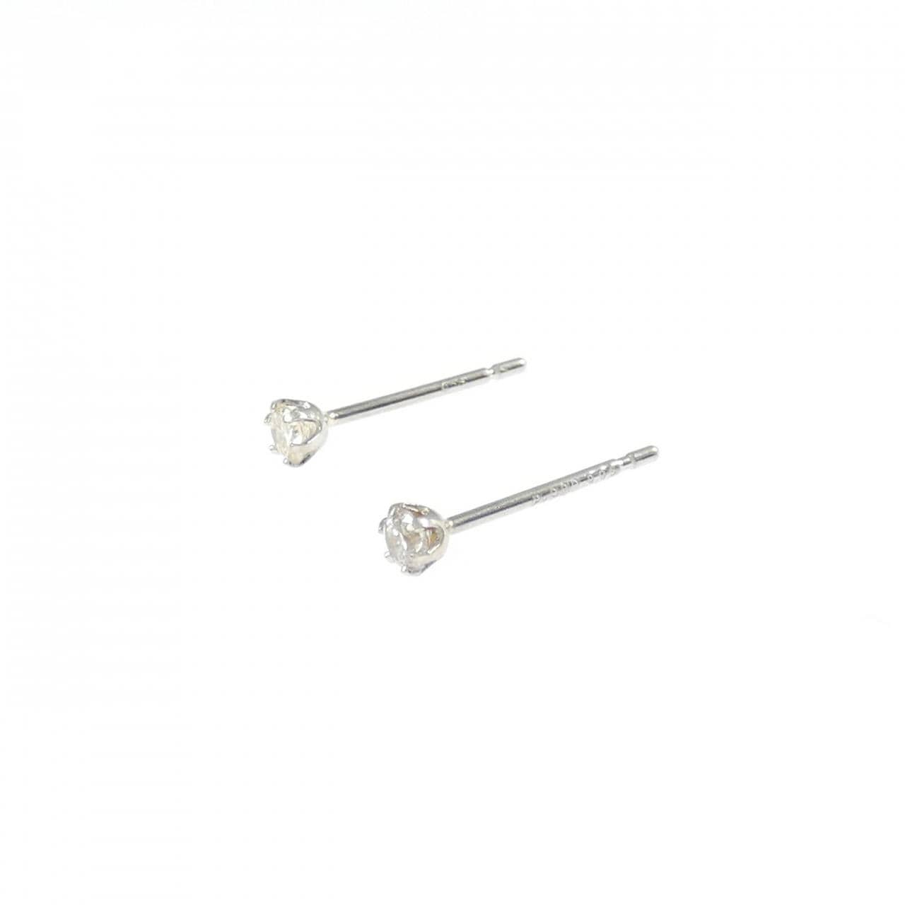 PT900 Solitaire Diamond Earrings 0.10CT