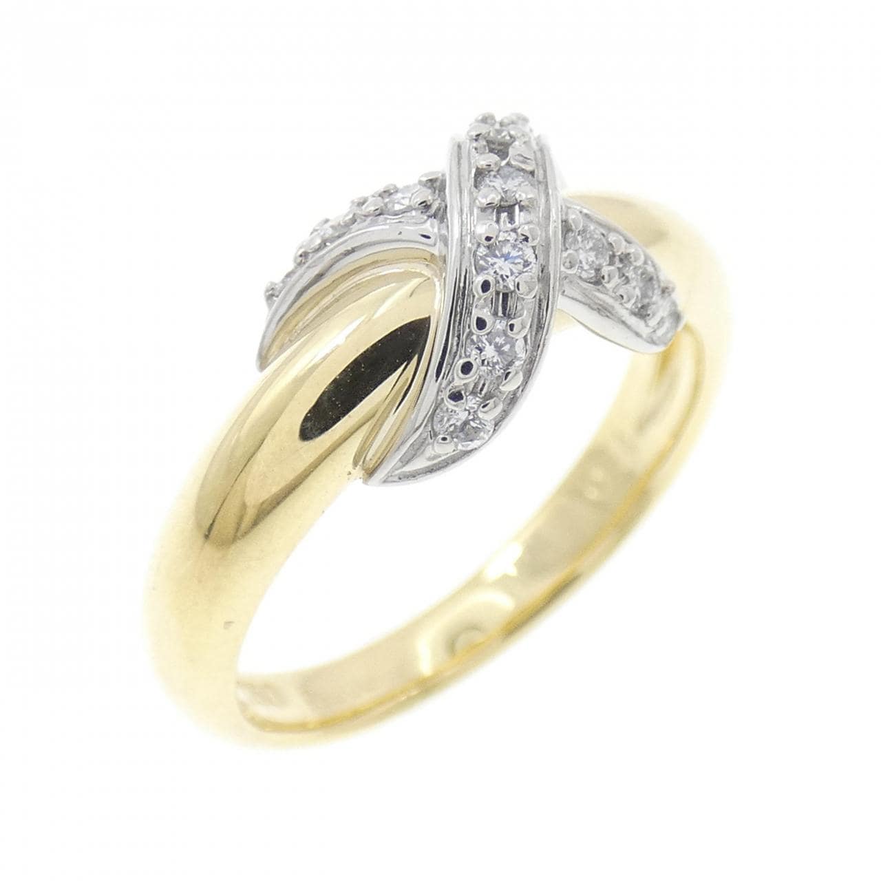 750YG/PT900 Diamond Ring 0.11CT