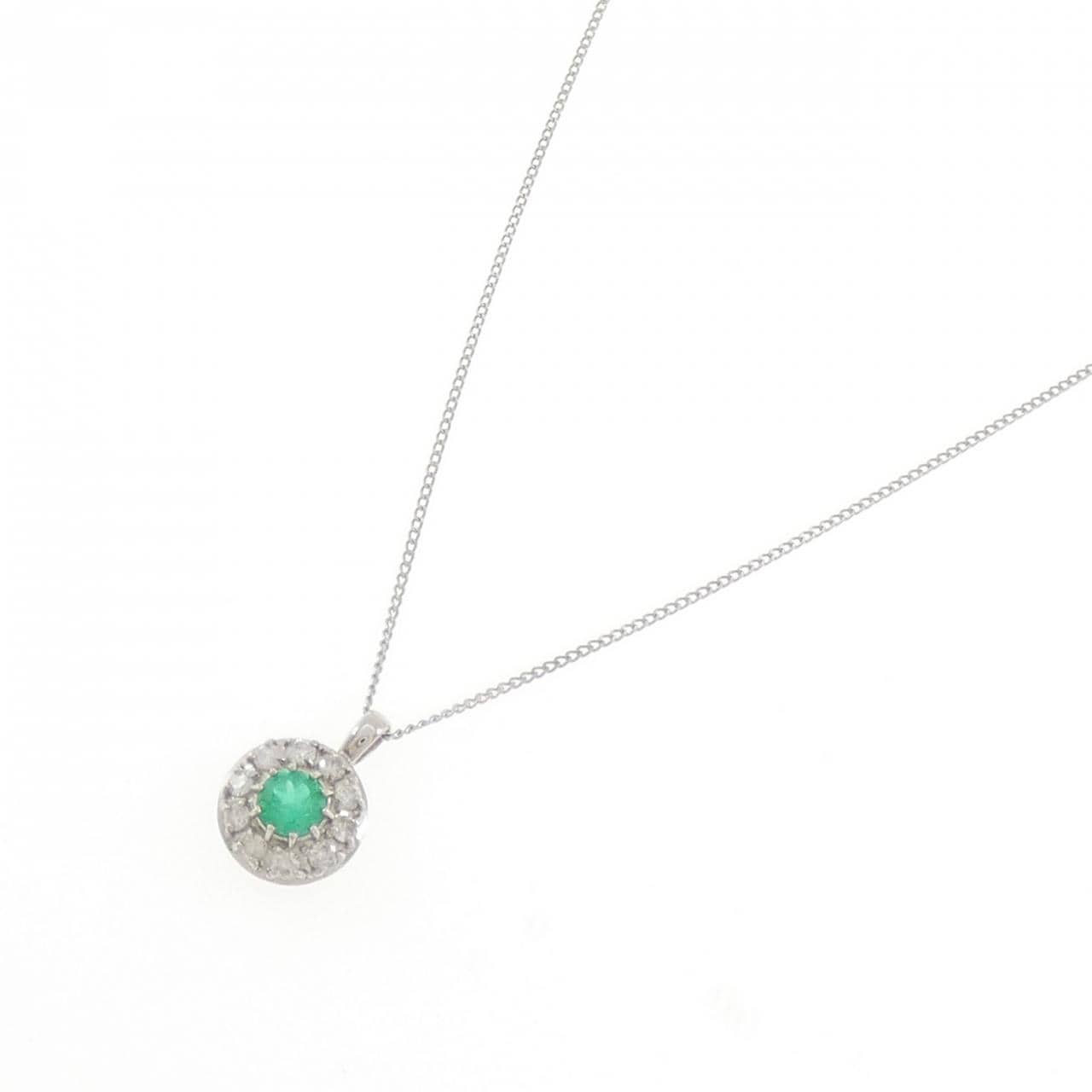PT900/PT850 エメラルド ネックレス 0.23CT