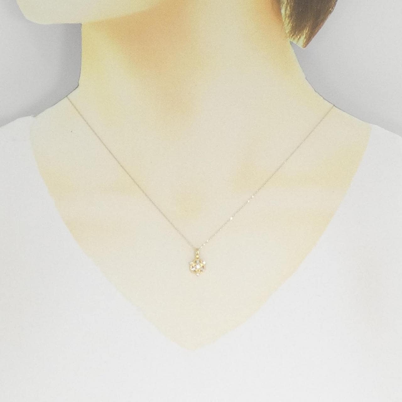 K18YG/K10YG ダイヤモンド ネックレス 0.11CT