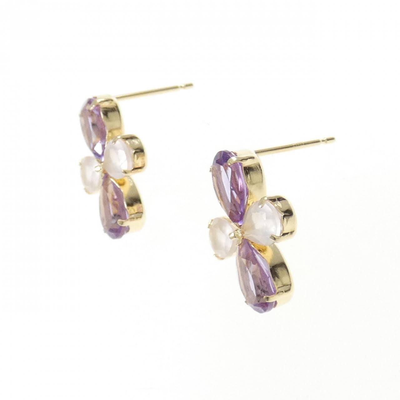[BRAND NEW] K18YG amethyst earrings