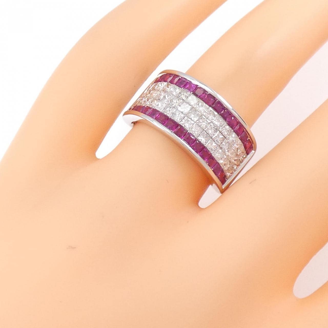 K18WG ルビー リング 1.10CT